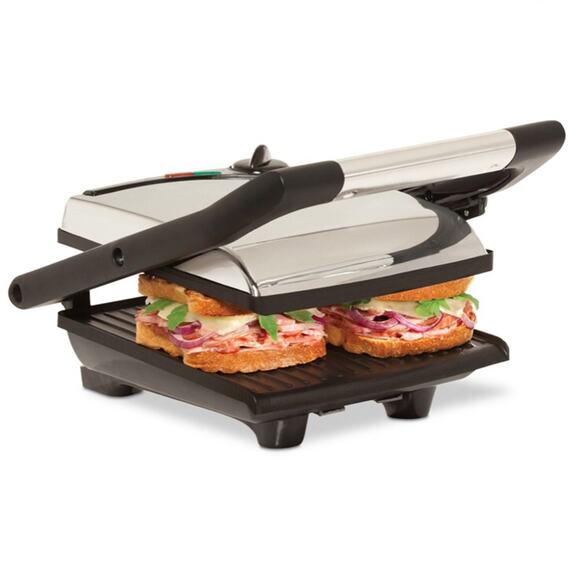 Bella Cucina Artful Food Electric Panini Grill Sandwich Press - Picture 1 of 6